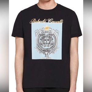 Roberto Cavalli Men's Graphic Print Crewneck T-Shirt
